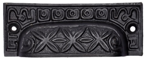 Polished Cast Iron Carved Drawer Pull Handles, Style : Antique