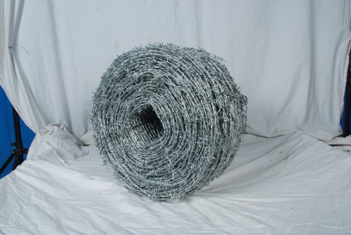 Zinc coating Galvanized Iron Barbed Fencing Wire, Color : Silver