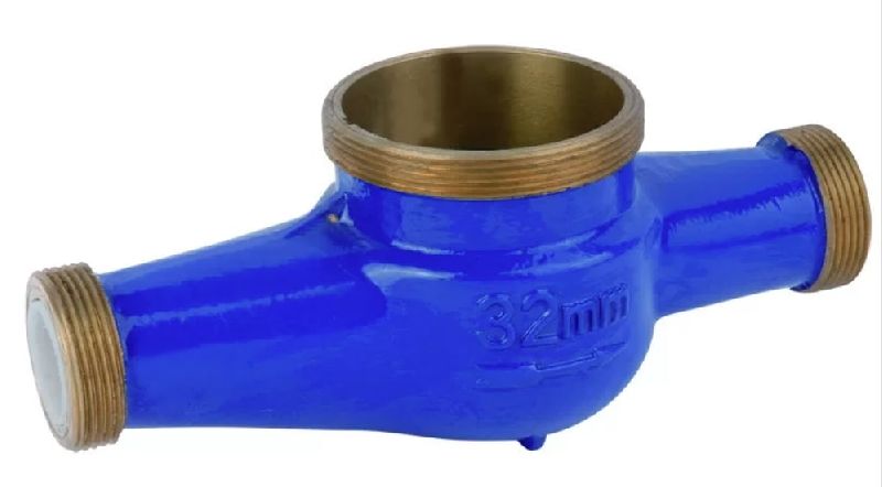 Polished Brass 32mm Water Meter Body, Size : Standard