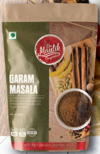 Da Maulik Blended Organic garam masala powder, Packaging Type : Plastic Packet
