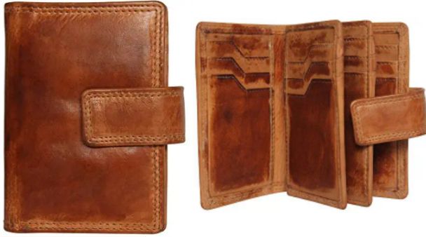 Vegetable Tanned Leather Mens Wallet