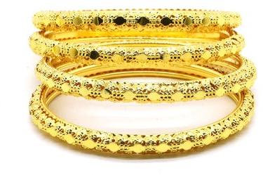 Brass Embellished Golden Designer Bangles, Occasion : Wedding