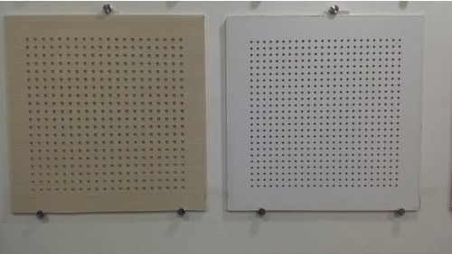 White Square Plain Perforated Gypsum Ceiling Tiles