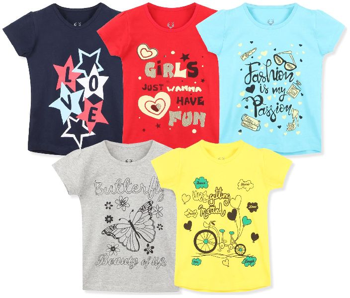 Cotton Girls Printed T-Shirts, Occasion : Party Wear