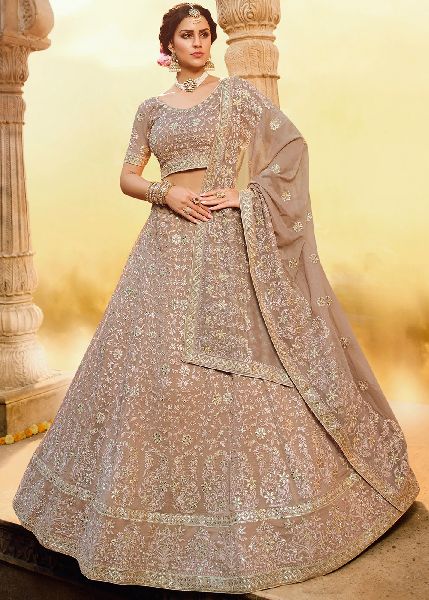 Georgette Embroidered Lehenga Choli, Feature : Easy Washable, Elegant Design