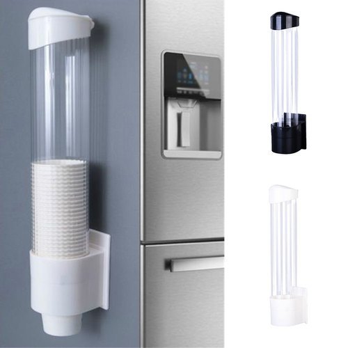 NR Hygiene Manual ABS Plastic Glass Holder Cup Dispenser, Color : White