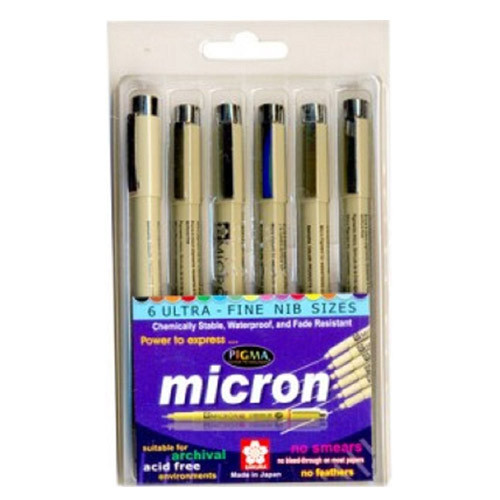 Black Plastic Sakura Pigma Micron Pens