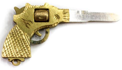 Two Wheeler Gun Shape Key, Color : Golden