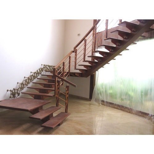Wooden Steps Staircase, Color : Brown