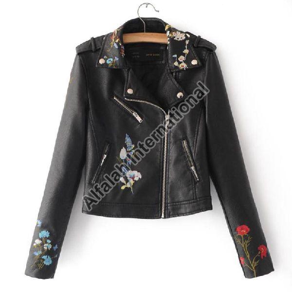 Ladies Embroidered Leather Jacket, Type Fancy by Alfalah