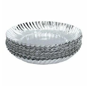 GUJARAT SHOPEE Curved Silver Paper Dish, for Event Birthday Party