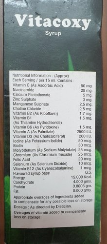 Multivitamin Vitacoxy Syrup, Packaging Type : Bottle