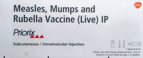 Priorix Measles Mumps Rubella Vaccine, Packaging Size : 1x0.5ml