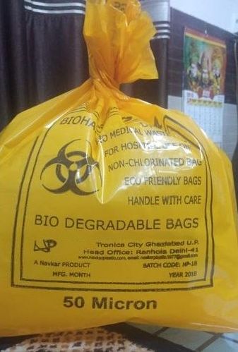 50 Micron Printed Garbage Bag, Color : Yellow, Black, Blue, Green etc.
