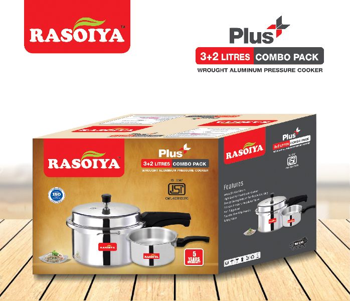 Rasoiya Plus 2+3 Ltr. Aluminium Pressure Cooker