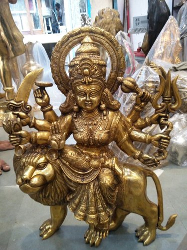 Brass Durga Metal Statue, Color : antique finish