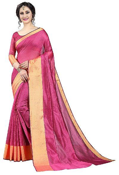 Cotton Silk Saree, for Easy Wash, Anti-Wrinkle, Shrink-Resistant, Technics : Machine Made