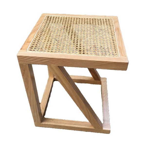 Cane Side Table, Pattern Plain by Vedrishi Naturals Producer Company