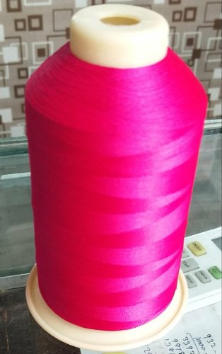 Pink Embroidery Polyester Yarn, Pattern : Dyed