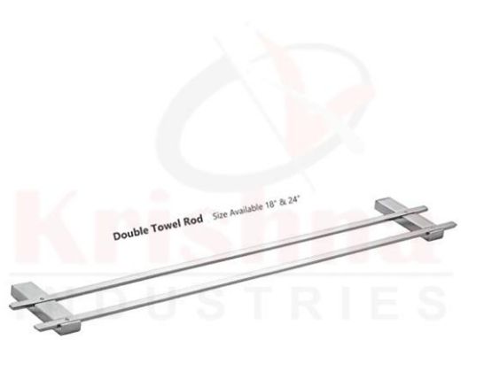 Polished Double Rod Towel Rack, for Bathroom Fitting, Feature : Anti Corrosive, High Quality, Shiny Look