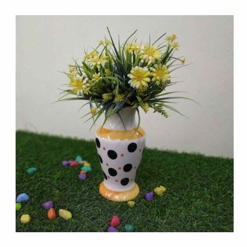 Dot Print Ceramic Flower Pot, Size : 8x20cms