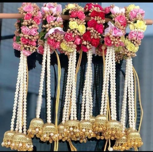 Brass Artificial Flower Bridal Kaleera, Design : indian style