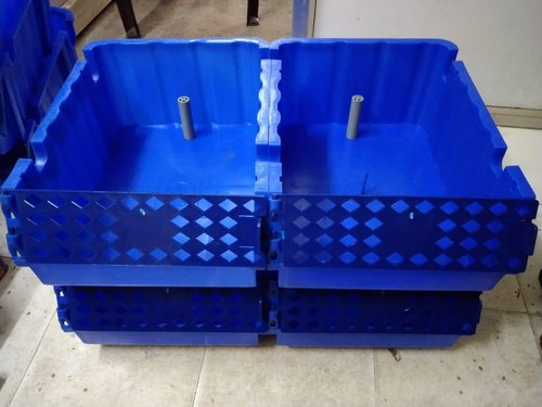 HDPE Vertical Crab Fattening Box, Color : Blue