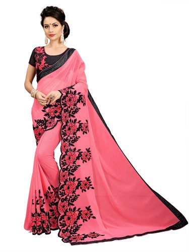 Naklank Fashion Unstitched Border designer saree, Occasion : Party Wear
