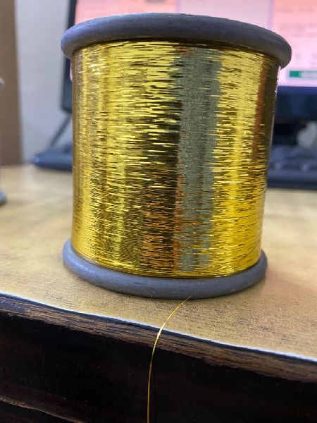 Polyester Dark gold metallic yarn, Packaging Type : Carton