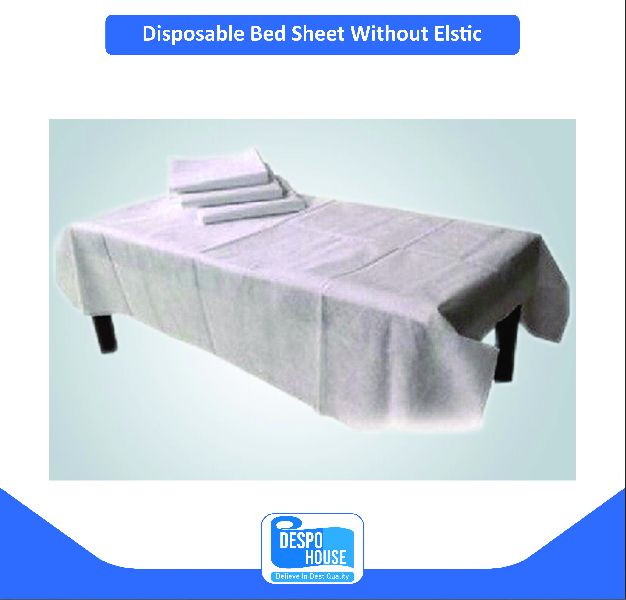 Disposable Bed Sheet without Elastic, for Hospital, Size : 160x200 Cms