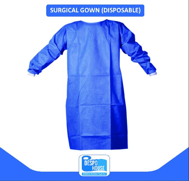 Two Tie Belt Spun Bond Nonwoven Disposable Surgical Gown, Size : M, XL