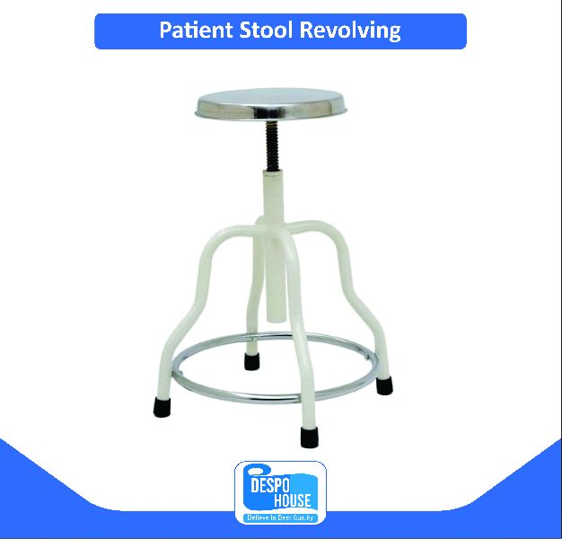 Polished Metal Patient Revolving Stool, for Clinic, Size : Standard