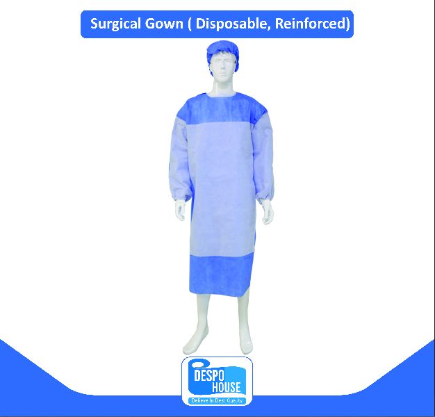 Half Sleeve SSMMS Reinforced Surgical Gown, for Hospital, Medical, Size : XL