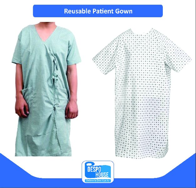 Plain Cotton Mix Reusable Patient Gown, Size : XL