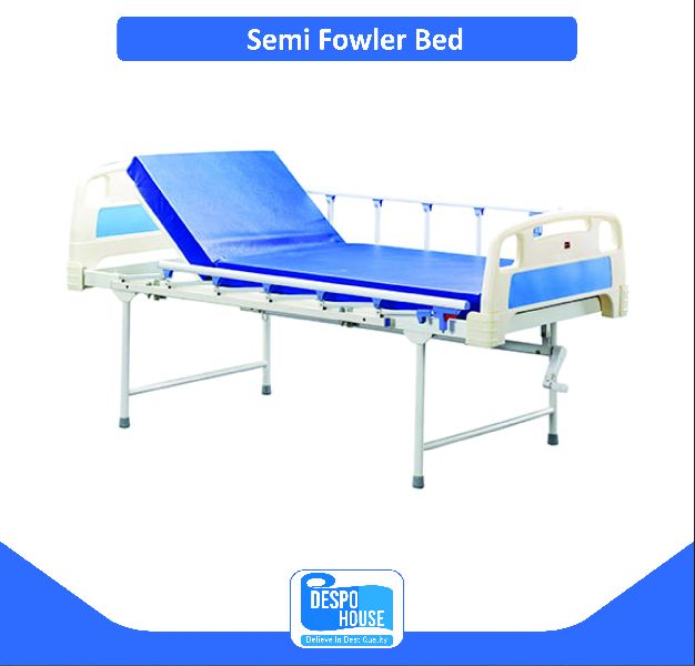 Rectangular Polished Metal Semi Fowler Bed, for Hospital, Folding Style : Non Foldable