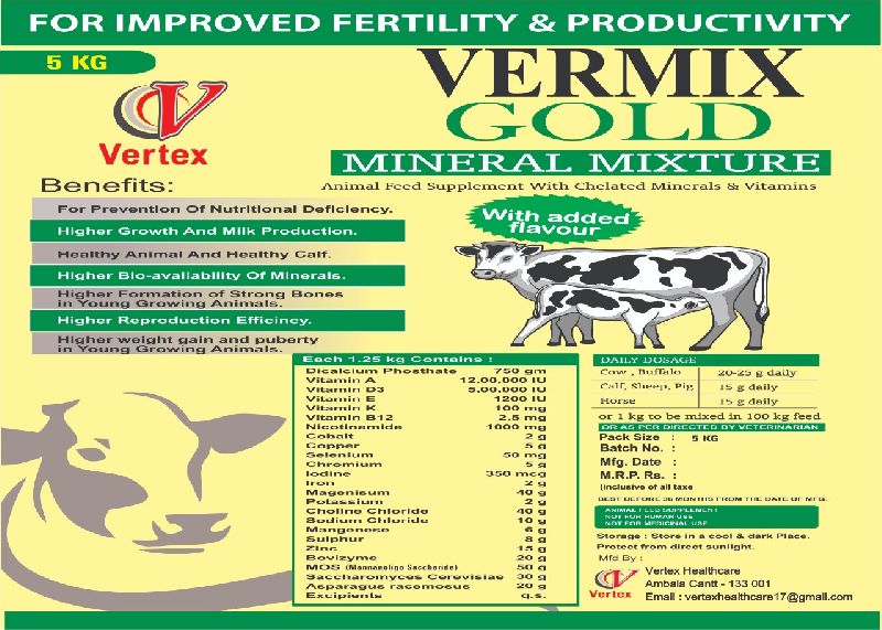 Vermin Gold Mineral Mixture Animal Feed Supplement