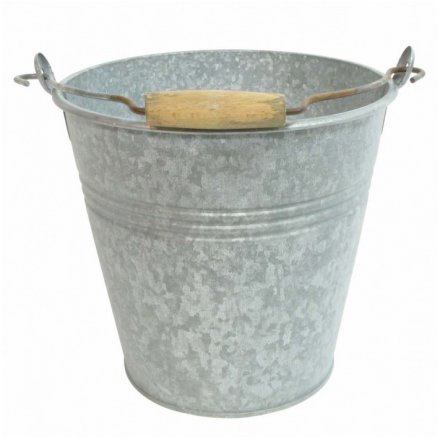 Polished Metal Bucket Planter, for Outdoor Use, Capacity : 10-20 Ltr