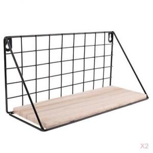 Wall Mount Metal Wire Rack Holder, Color : Black