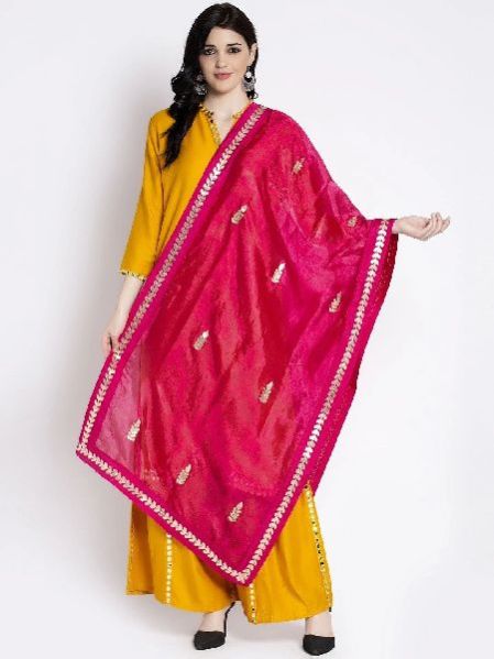 Magenta Gotta Patti Silk Dupatta
