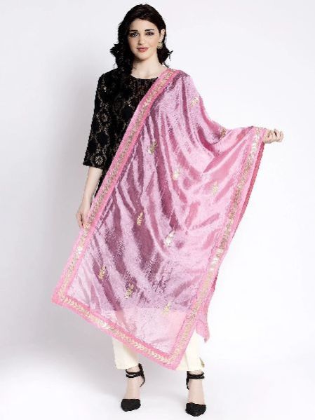 Pink Gotta Patti Silk Dupatta