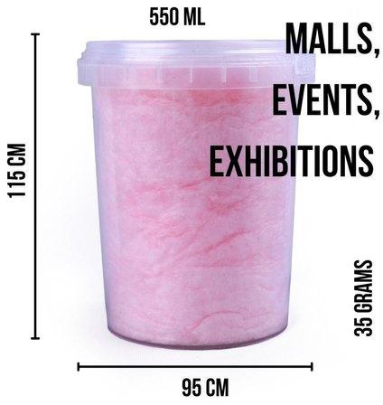 Ricoira Round Strawberry Cotton Candy, Packaging Type : TUBS