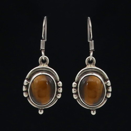 Preciously mine Silver Tiger Eye Dainty Earring