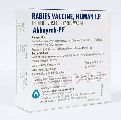 ABHAYRAB-PF Rabies Vaccine, Packaging Size : 0.5 ml