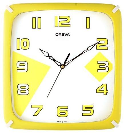 Oreva ABS Plastic Wall Clock, Color : Yellow White