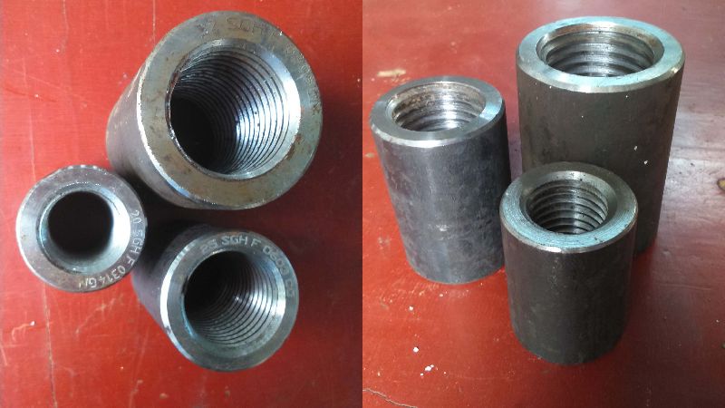 Fortune Round Mild Steel Building Construction Rebar Coupler, for Jointing, Length : 2inch, 3inch