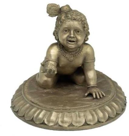 Polished Brass Metal Bal Krishna Statue, for Dust Resistance, Shiny Look, Color : Brown