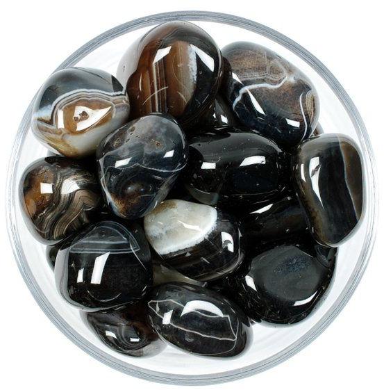 Black Agate Tumbled Stone, Size : Standard