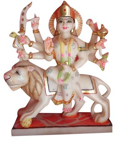 Colored Marble Durga Statue