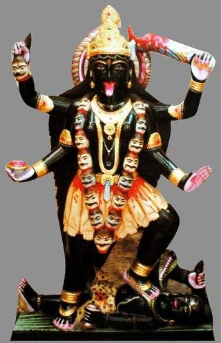 Marble Kali Mata Statue, for Worship, Pattern : Painted