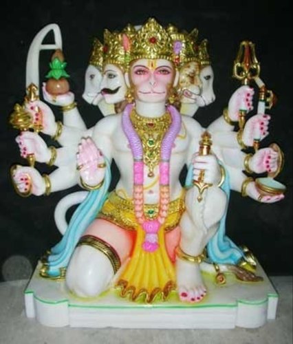 Marble Panchmukhi Hanuman Statue